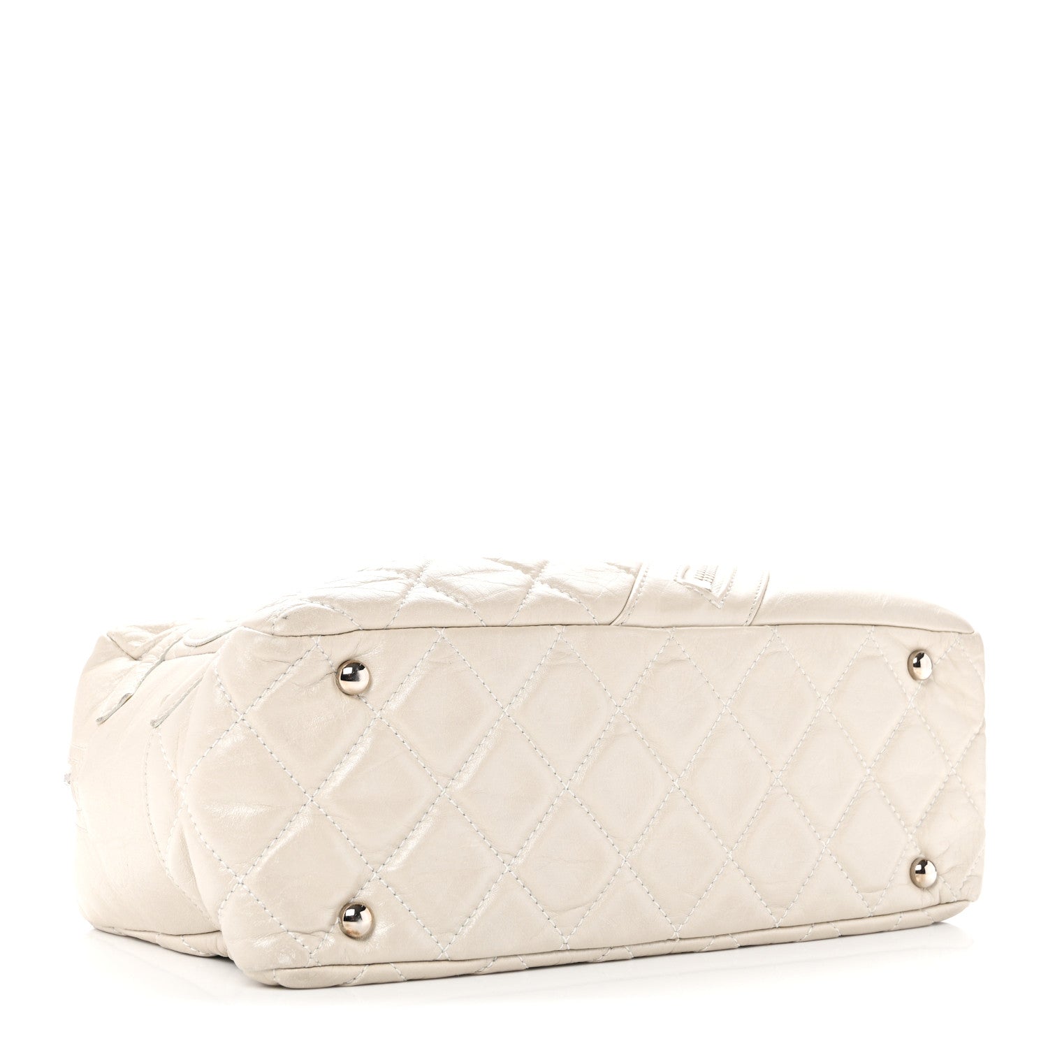 Chanel Aged Calfskin Quilted Cotton Club Bowler Pearl 4 of 15
