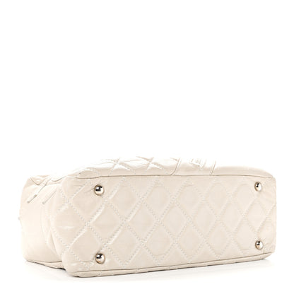 Chanel Aged Calfskin Quilted Cotton Club Bowler Pearl 4 of 15