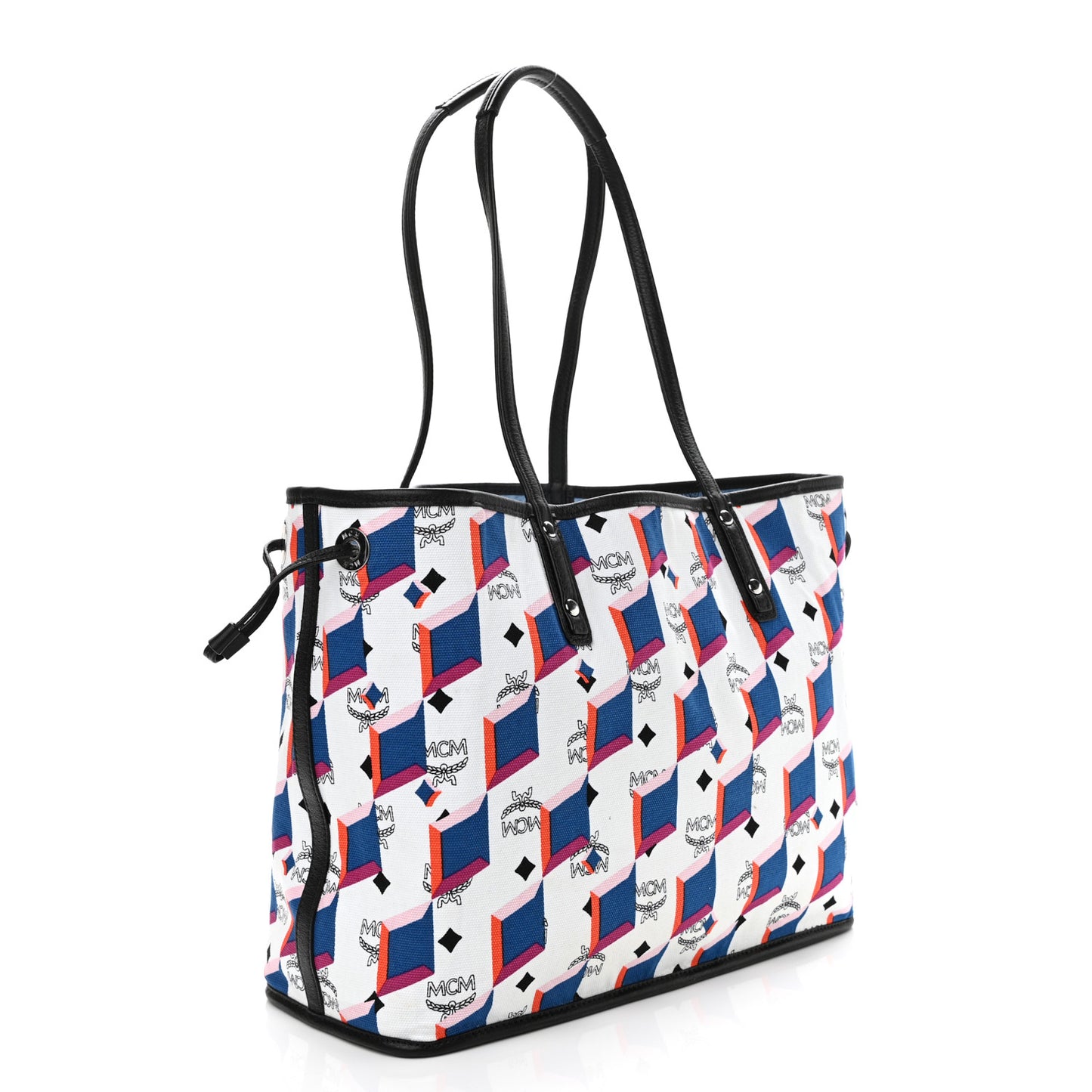 Visetos Medium Project Reversible Shopper Tote Munich Blue