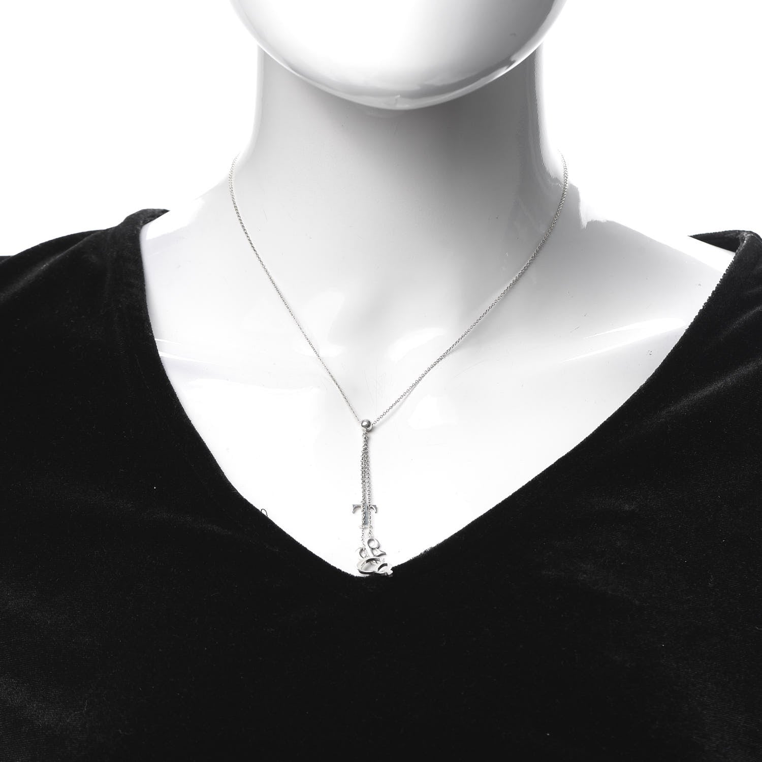 Tiffany Sterling Silver Letters Lariat Necklace 2 of 6