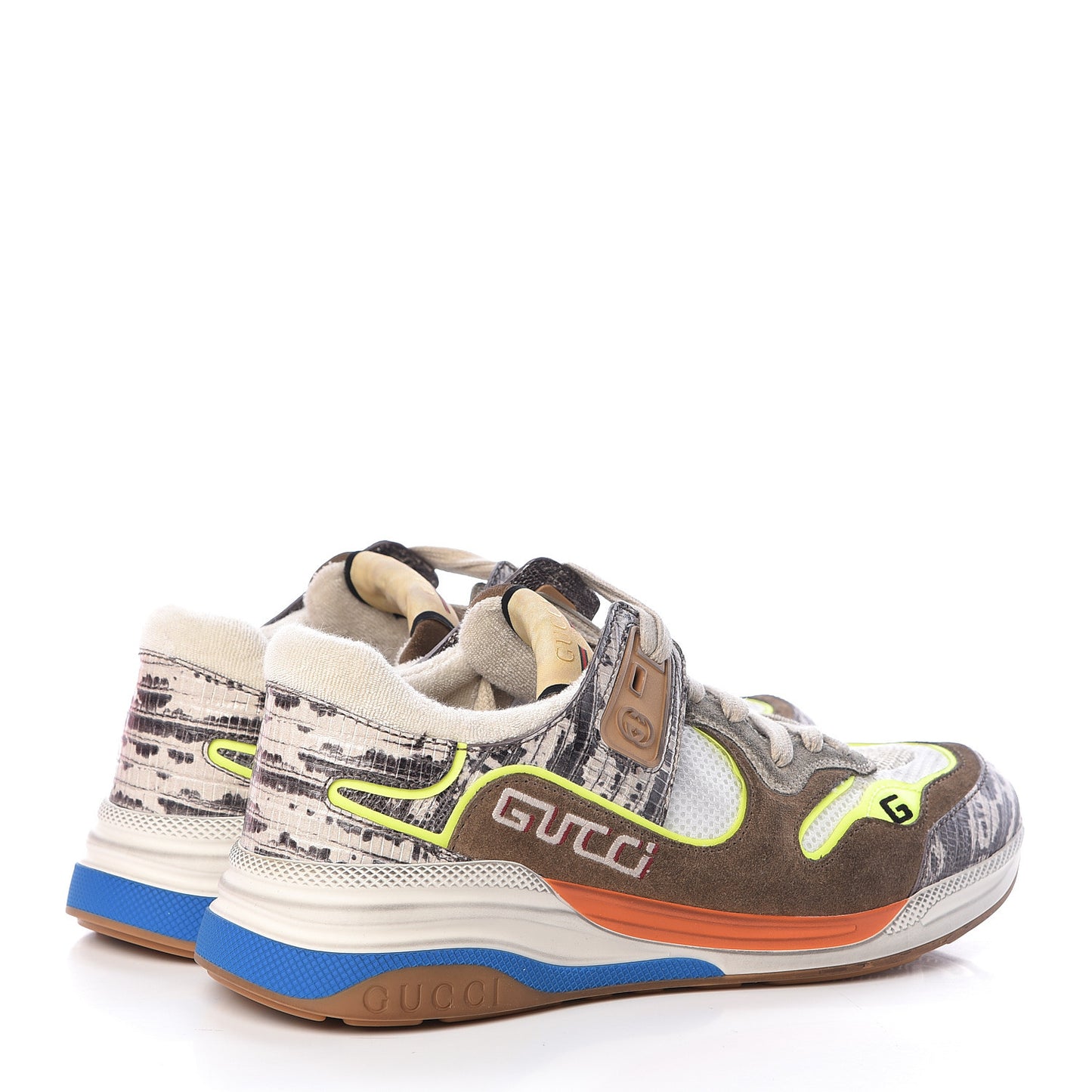Suede Calfskin Tejus Printed Womens Ultrapace Sneakers 40 Natural Ardesia Neon Yellow
