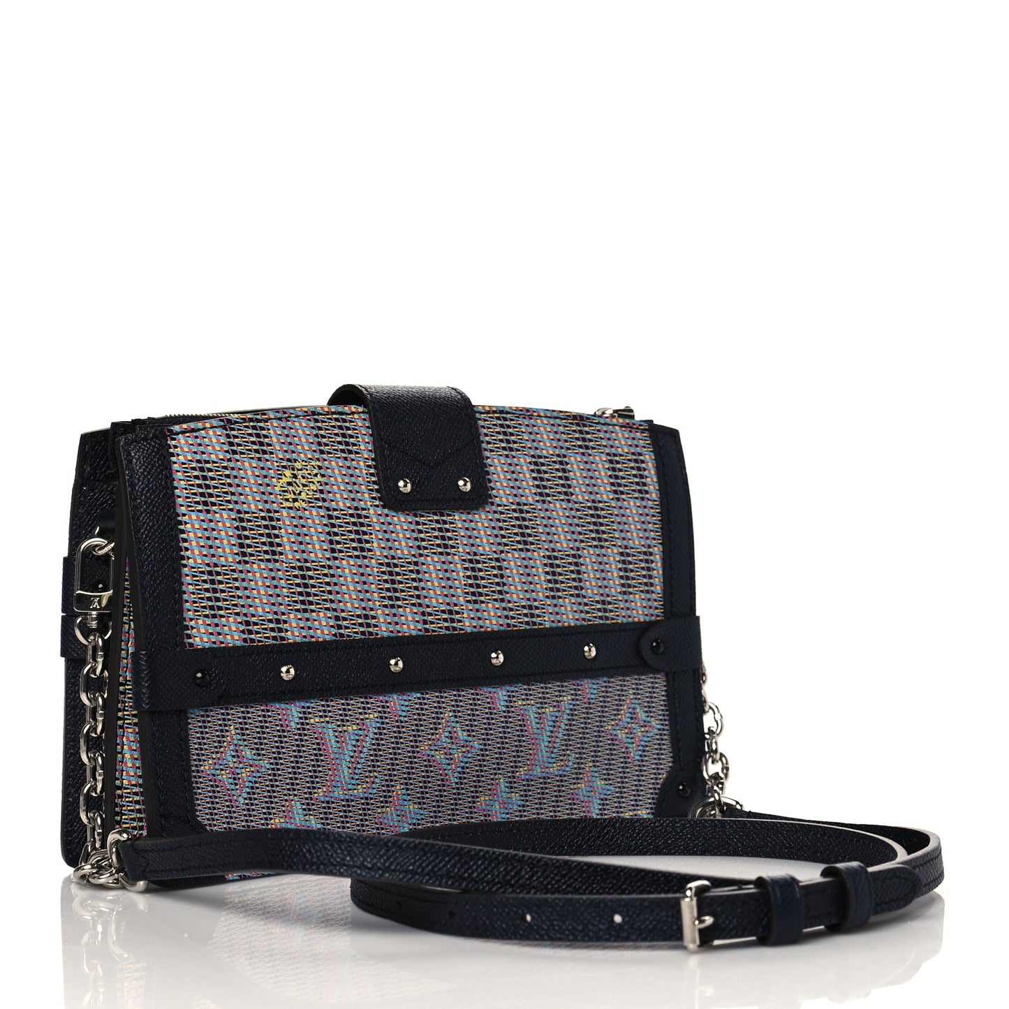 Calfskin Monogram LV Pop Trunk Clutch Blue