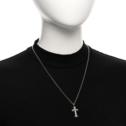 Chrome Hearts Sterling Silver Diamond Double Cross Pendant Necklace 2 of 5
