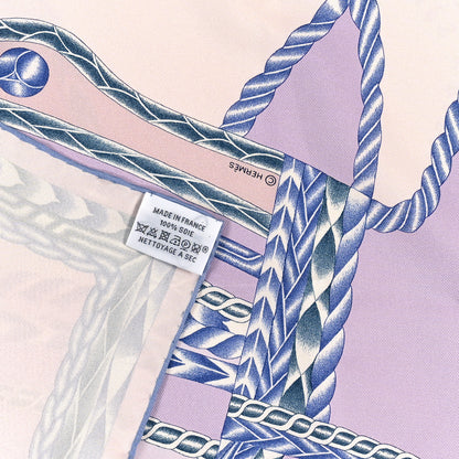 Hermes Silk Robe Du Soir Scarf 90 Gris Chine Mauve Parme 3 of 3