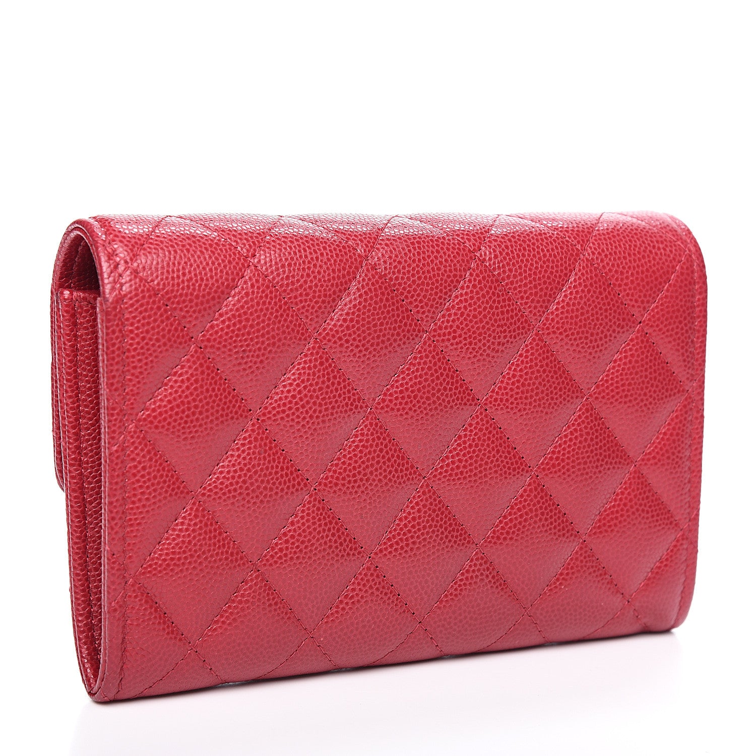 Chanel Caviar Quilted Medium Flap Wallet Red 2 of 7
