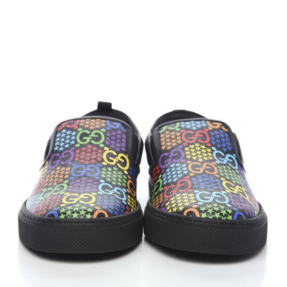 Gucci GG Supreme Monogram Psychedelic Mens Slip On Sneakers 8 Black Multicolor 2 of 8
