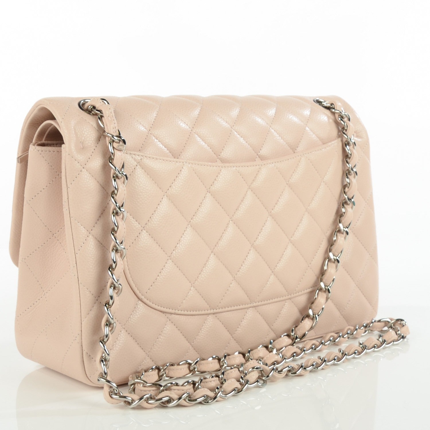 Chanel Caviar Quilted Jumbo Double Flap Light Pink 3 of 9