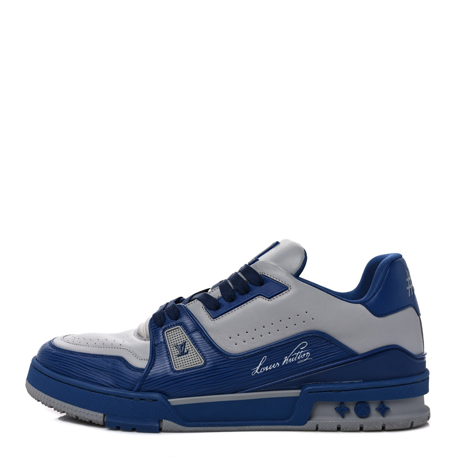 Louis Vuitton Calfskin Epi Mens LV Trainer Sneakers 10.5 Blue 1 of 9