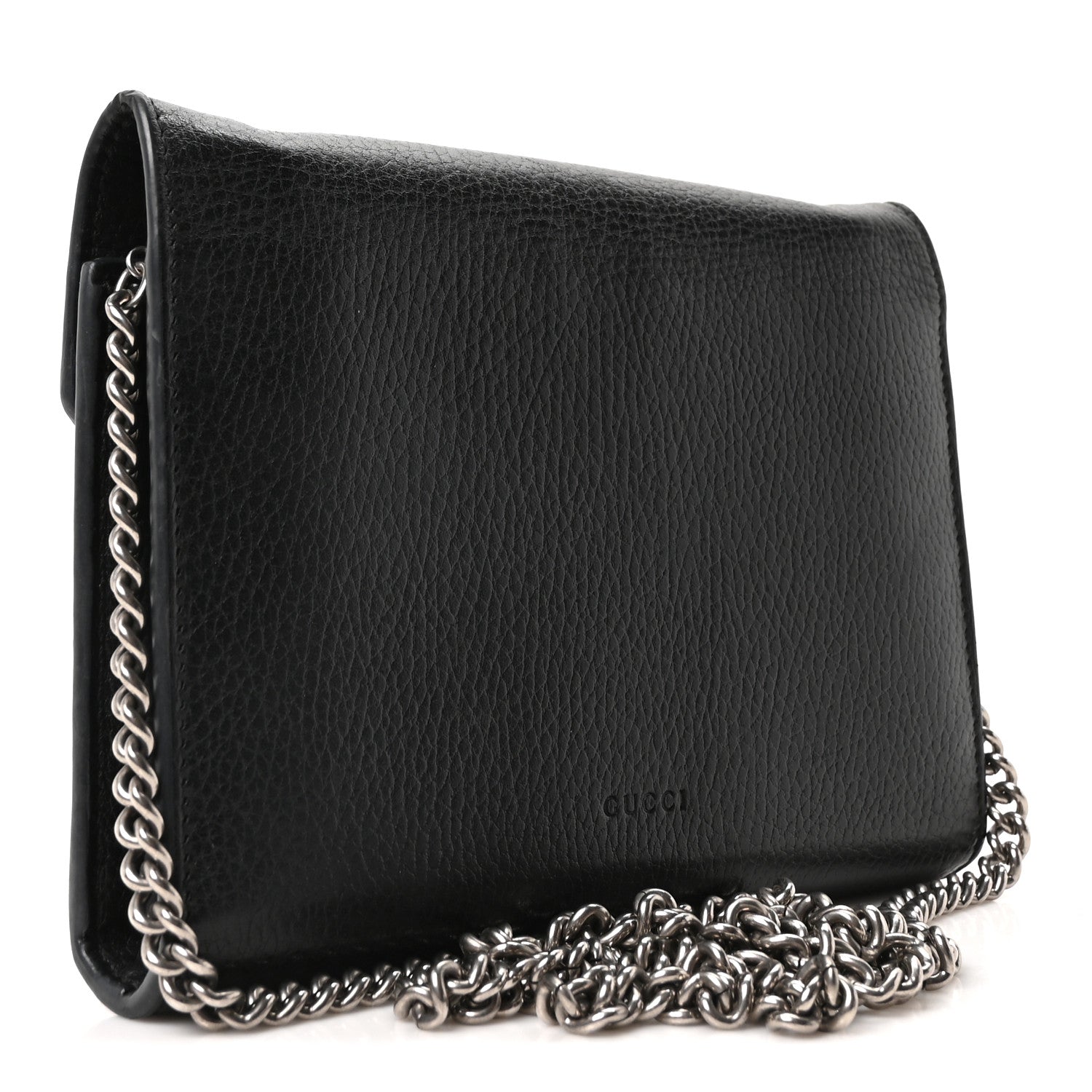 Gucci Calfskin Mini Dionysus Chain Wallet Black 3 of 9