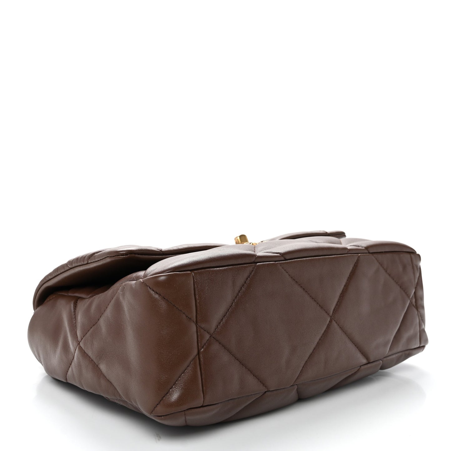 Lambskin Quilted Large Chanel 19 Flap Dark Brown