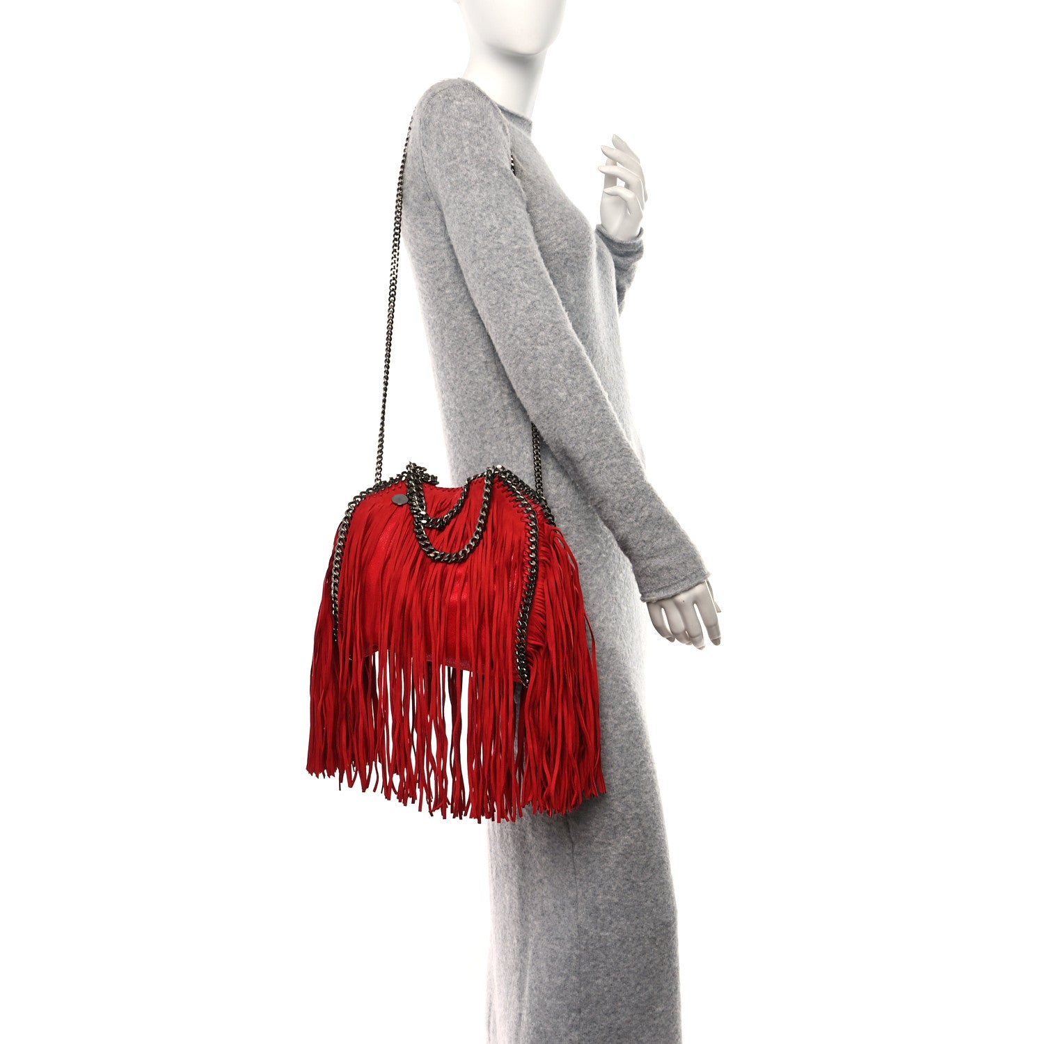 Stella McCartney Eco Suede Mini Fringe Falabella Tote Black 2 of 10