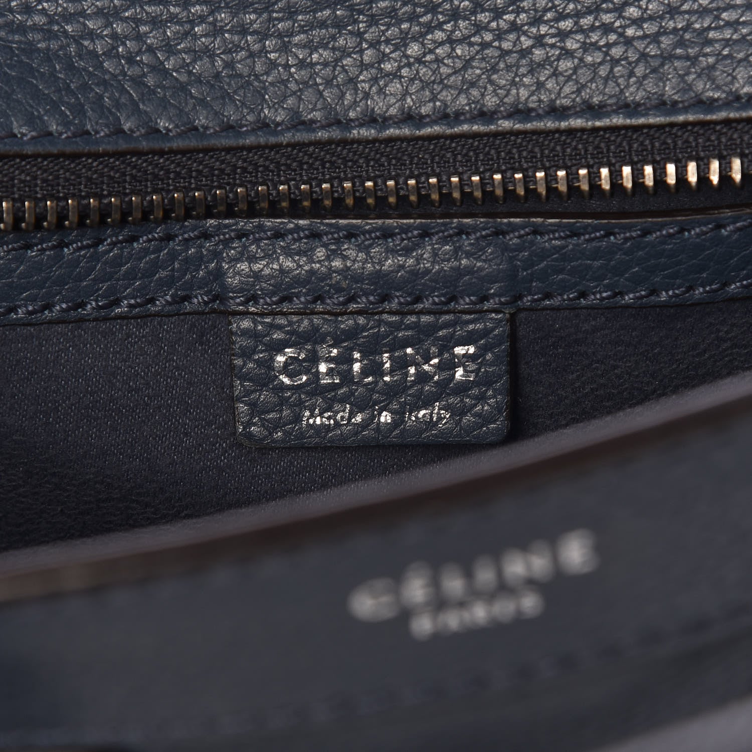 Celine Drummed Calfskin Nano Luggage Orage 6 of 9