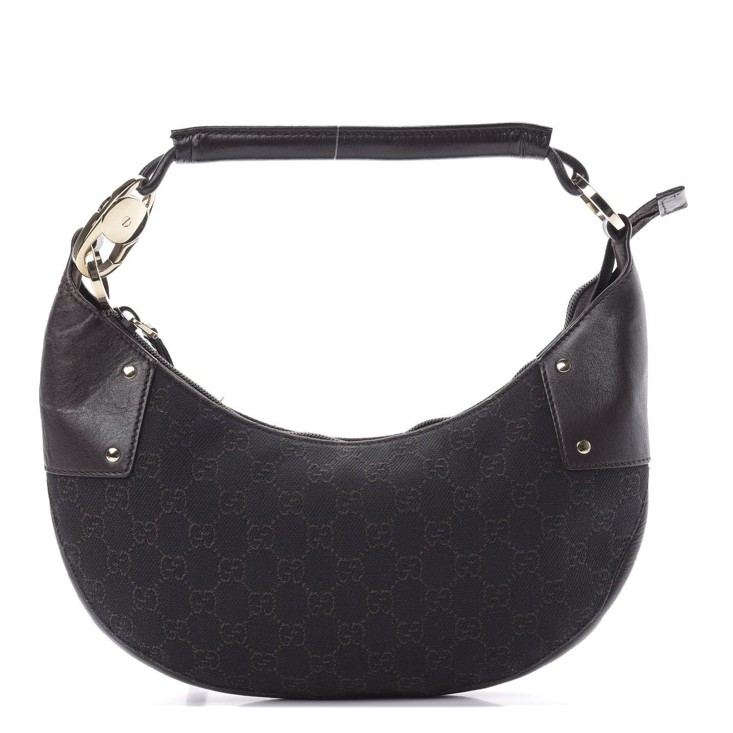 Denim Monogram Half Moon Hobo Dark Brown