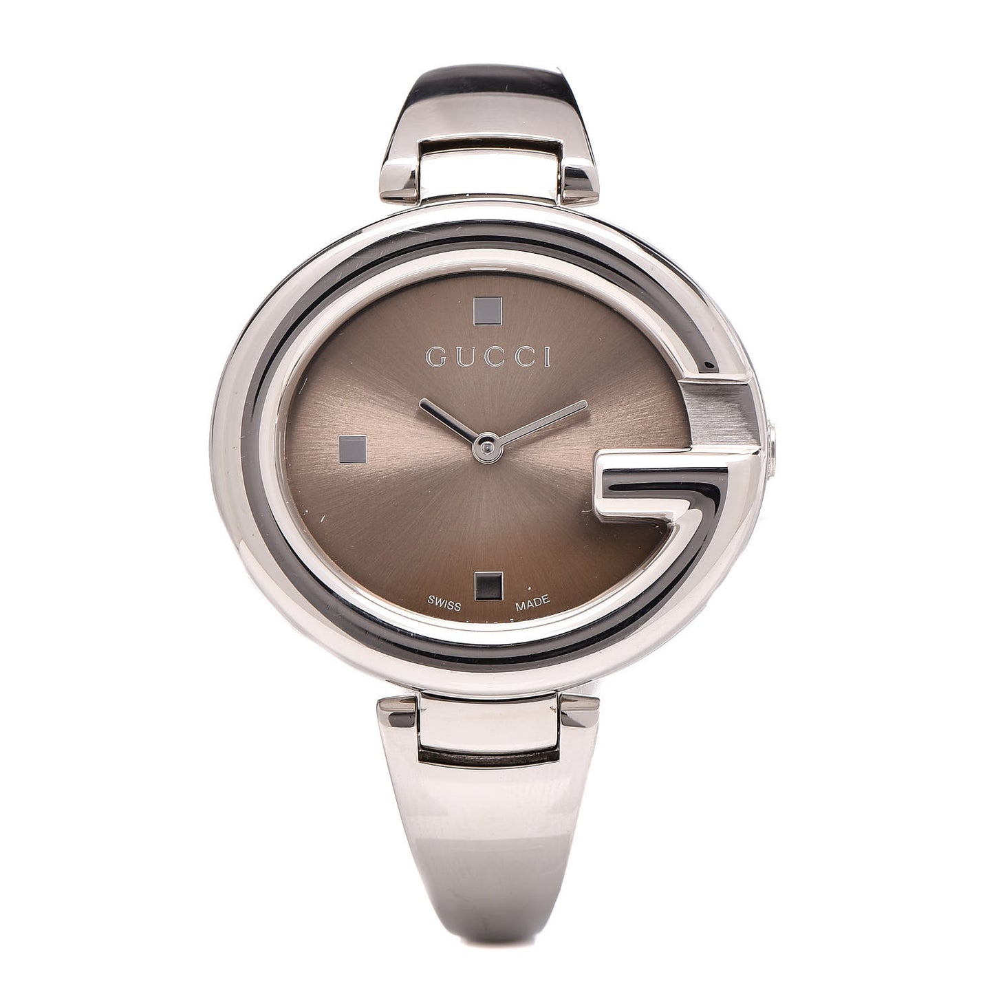 Stainless Steel 36mm Guccissima Quartz Watch Brown