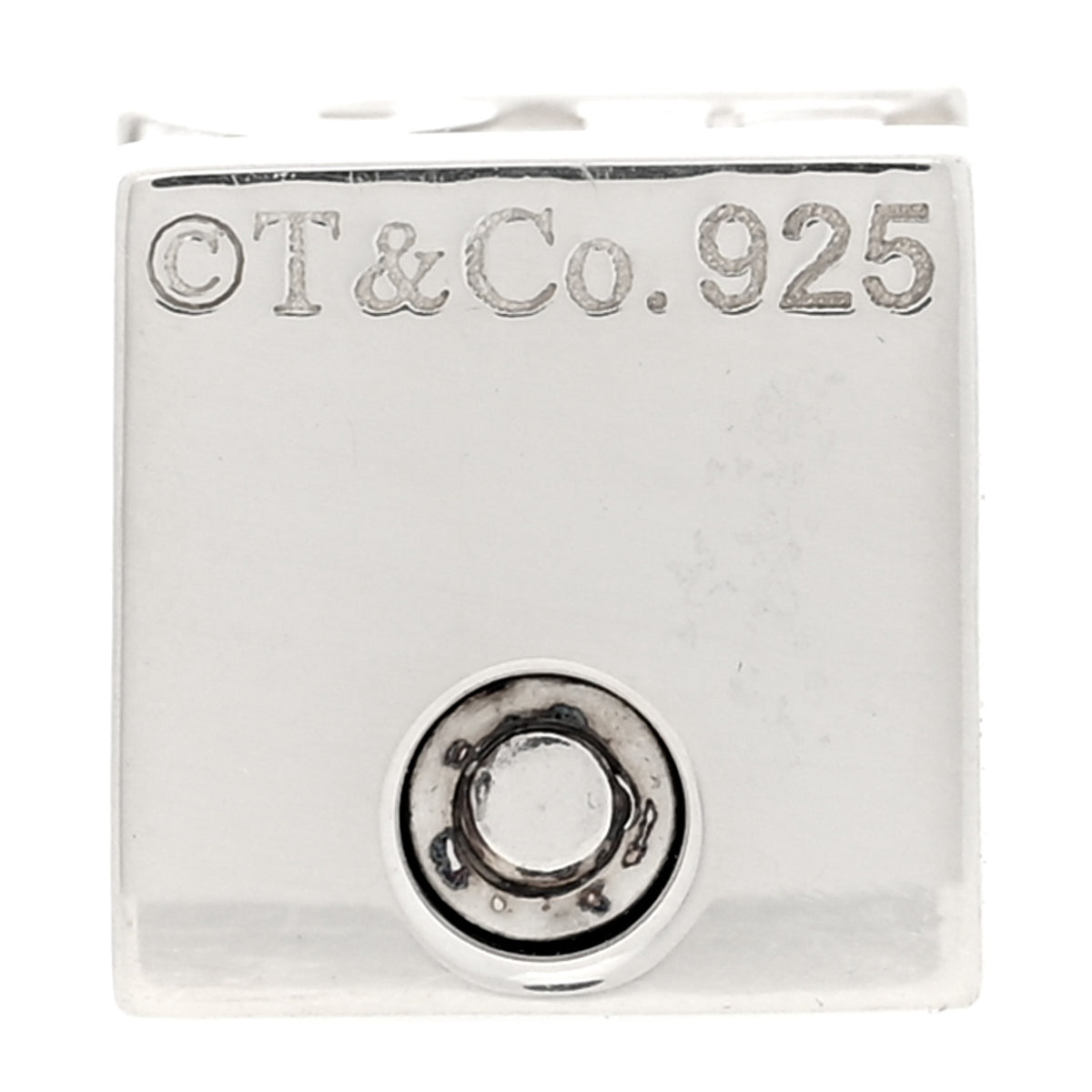 Tiffany Sterling Silver Atlas Cube Lock Pendant Necklace 5 of 6