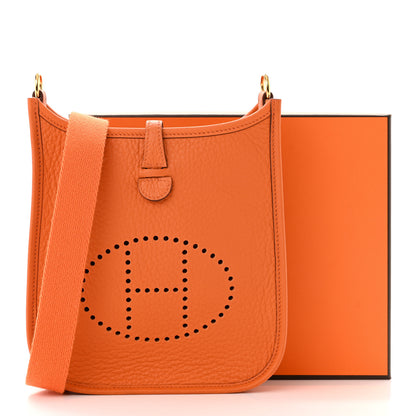 Hermes Taurillon Clemence Evelyne TPM Orange 11 of 11