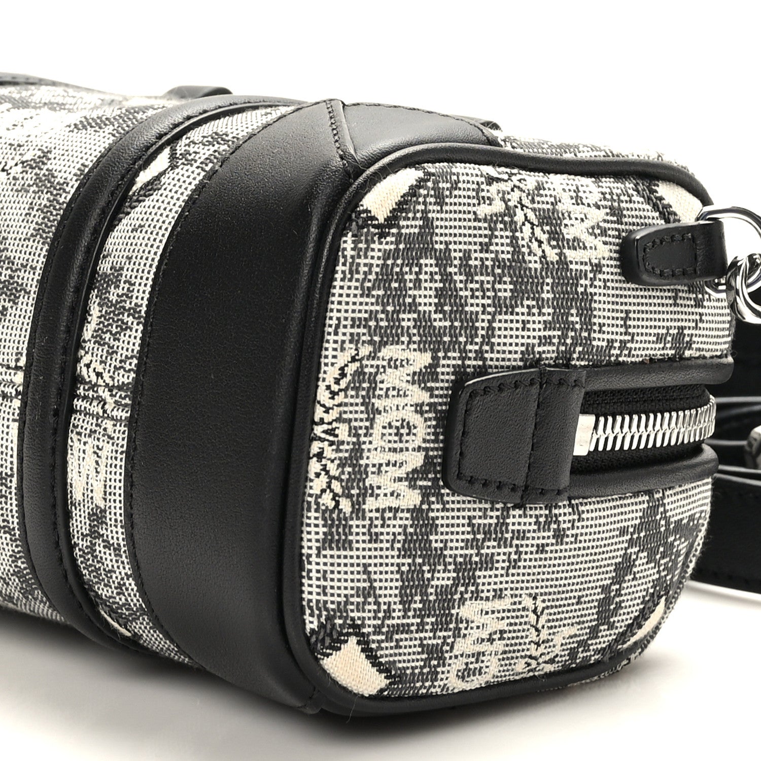 MCM Vintage Jacquard Monogram Mini Boston Bag Black Grey 8 of 8