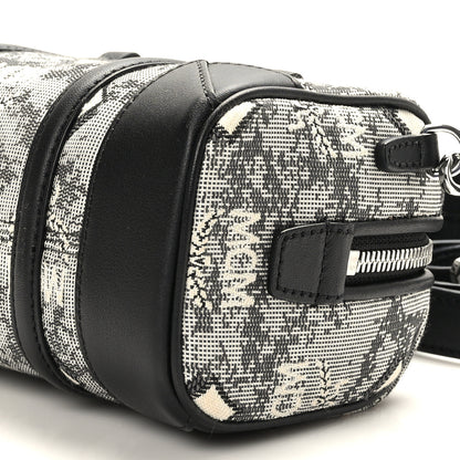 MCM Vintage Jacquard Monogram Mini Boston Bag Black Grey 8 of 8
