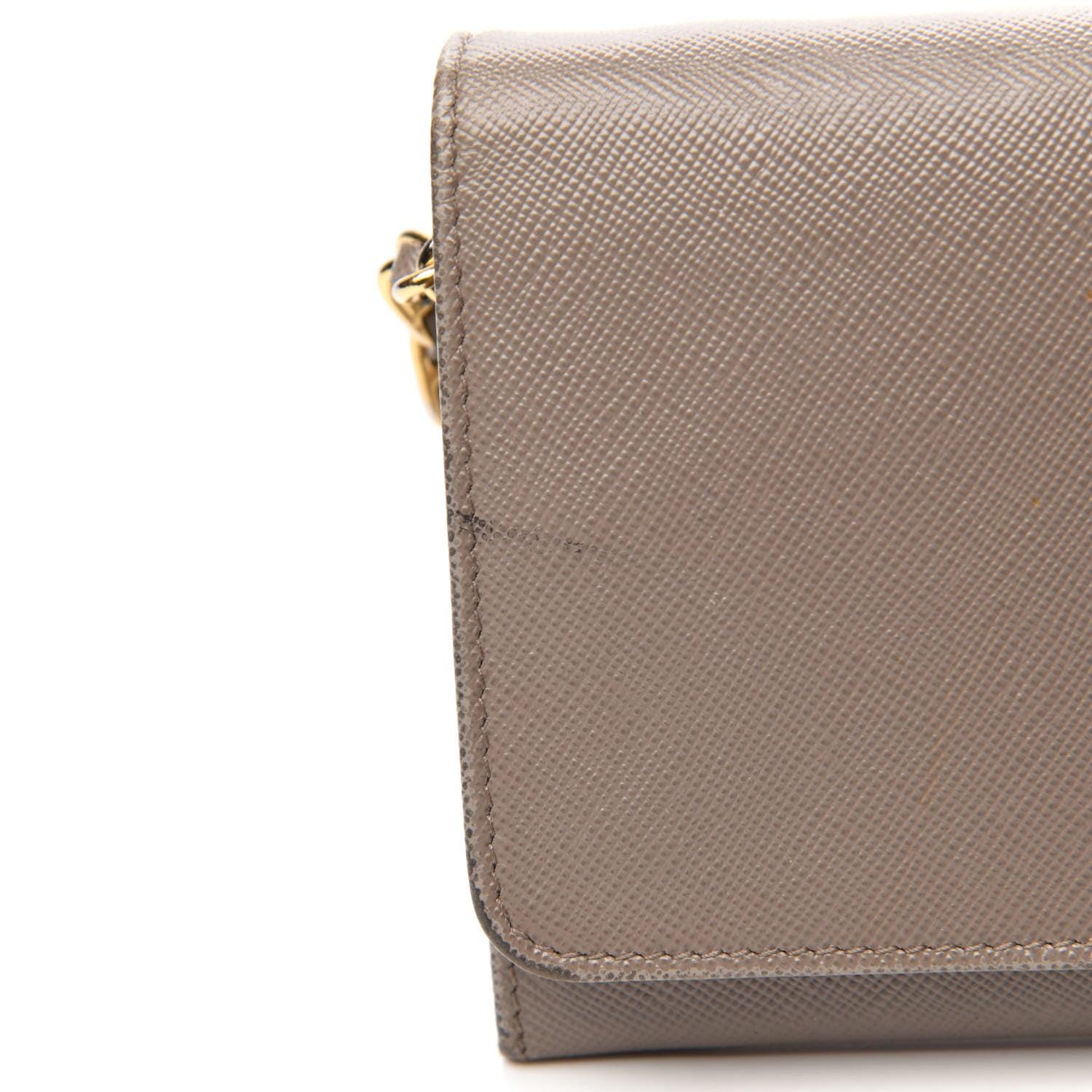 Prada Saffiano Metal Oro Chain Wallet Argilla 11 of 13