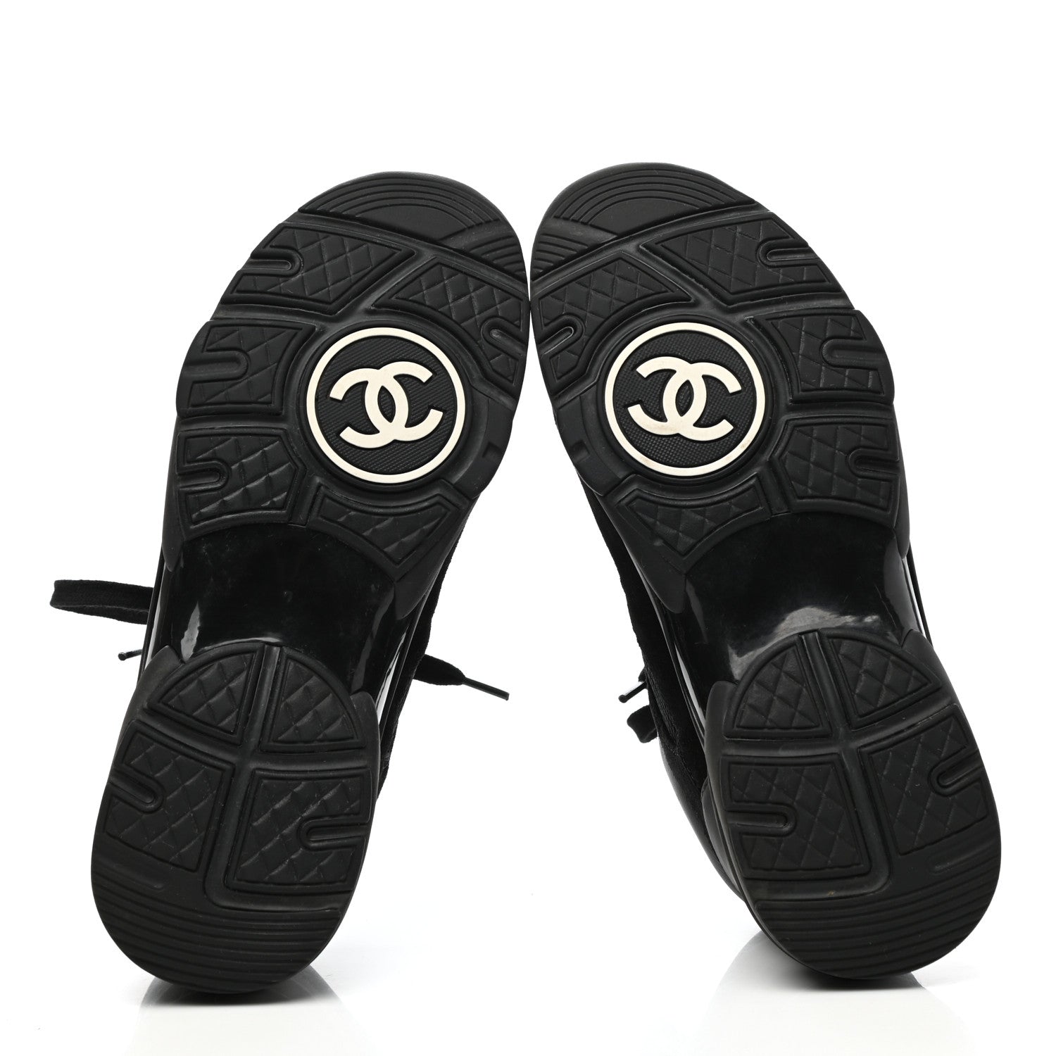 Chanel Calfskin Suede CC Sneakers 36.5 Black 5 of 7