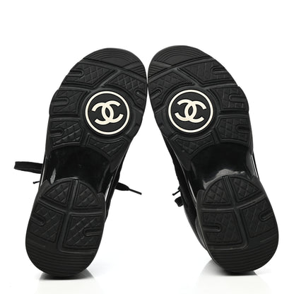 Chanel Calfskin Suede CC Sneakers 36.5 Black 5 of 7
