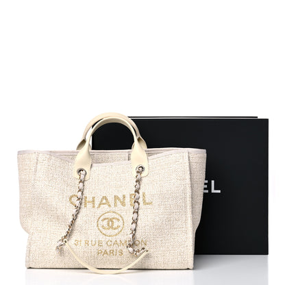 Chanel Lurex Boucle Large Deauville Tote White 14 of 14