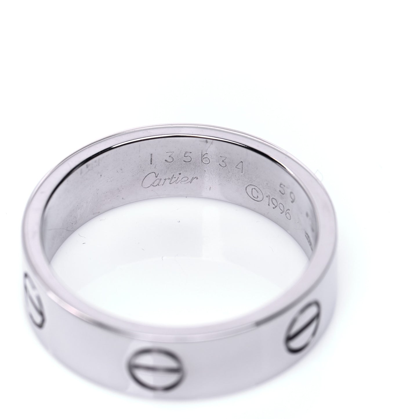 18K White Gold 6mm LOVE Ring 59 8.75