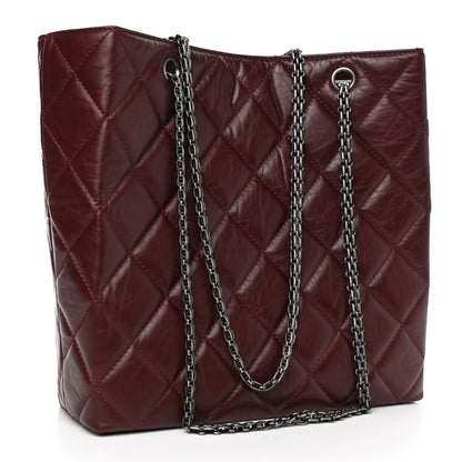 Chanel Aged Calfskin Quilted Reissue 2.55 Tote Dark Burgundy 2 of 4