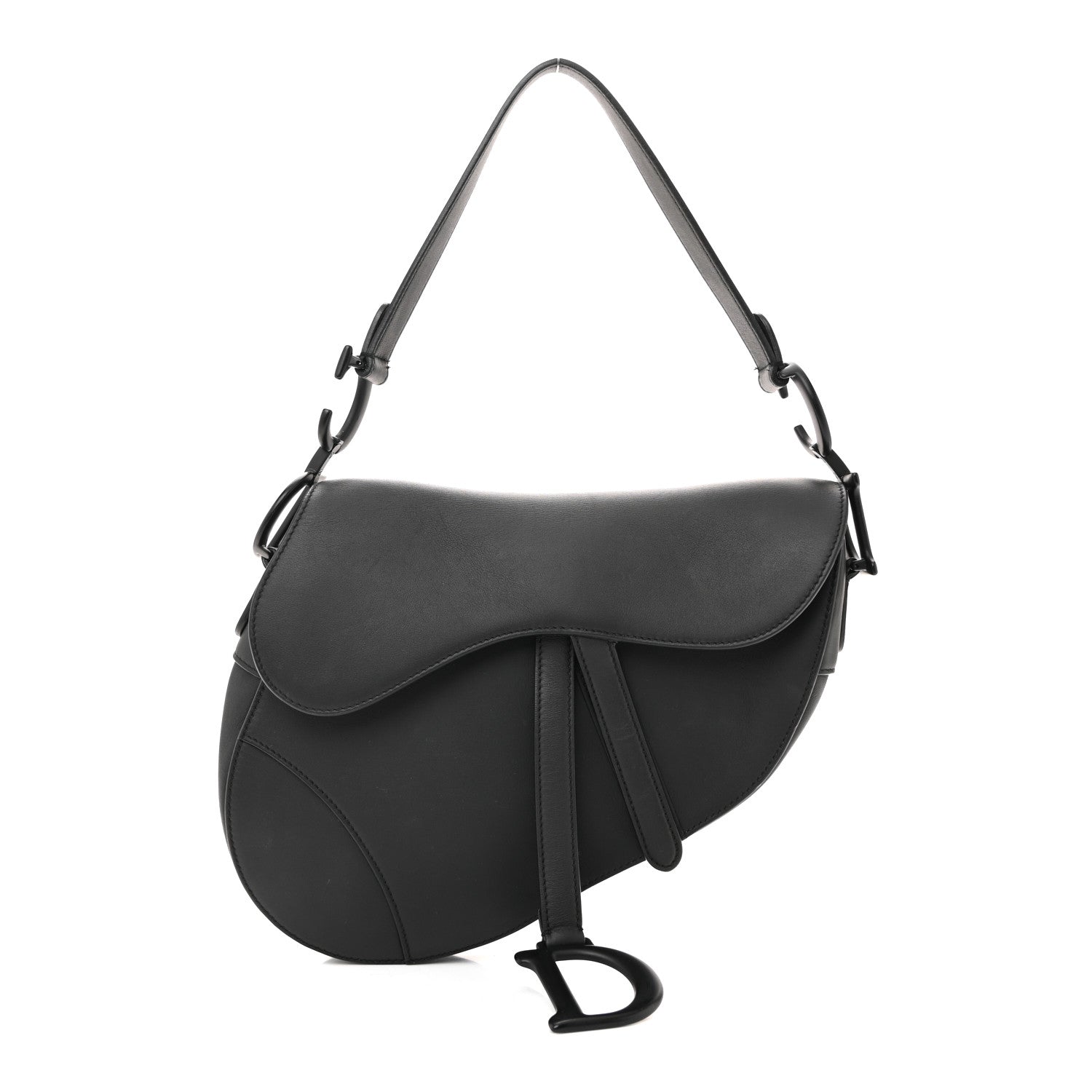 Christian Dior Ultra Matte Calfskin Saddle Bag Black 1 of 14