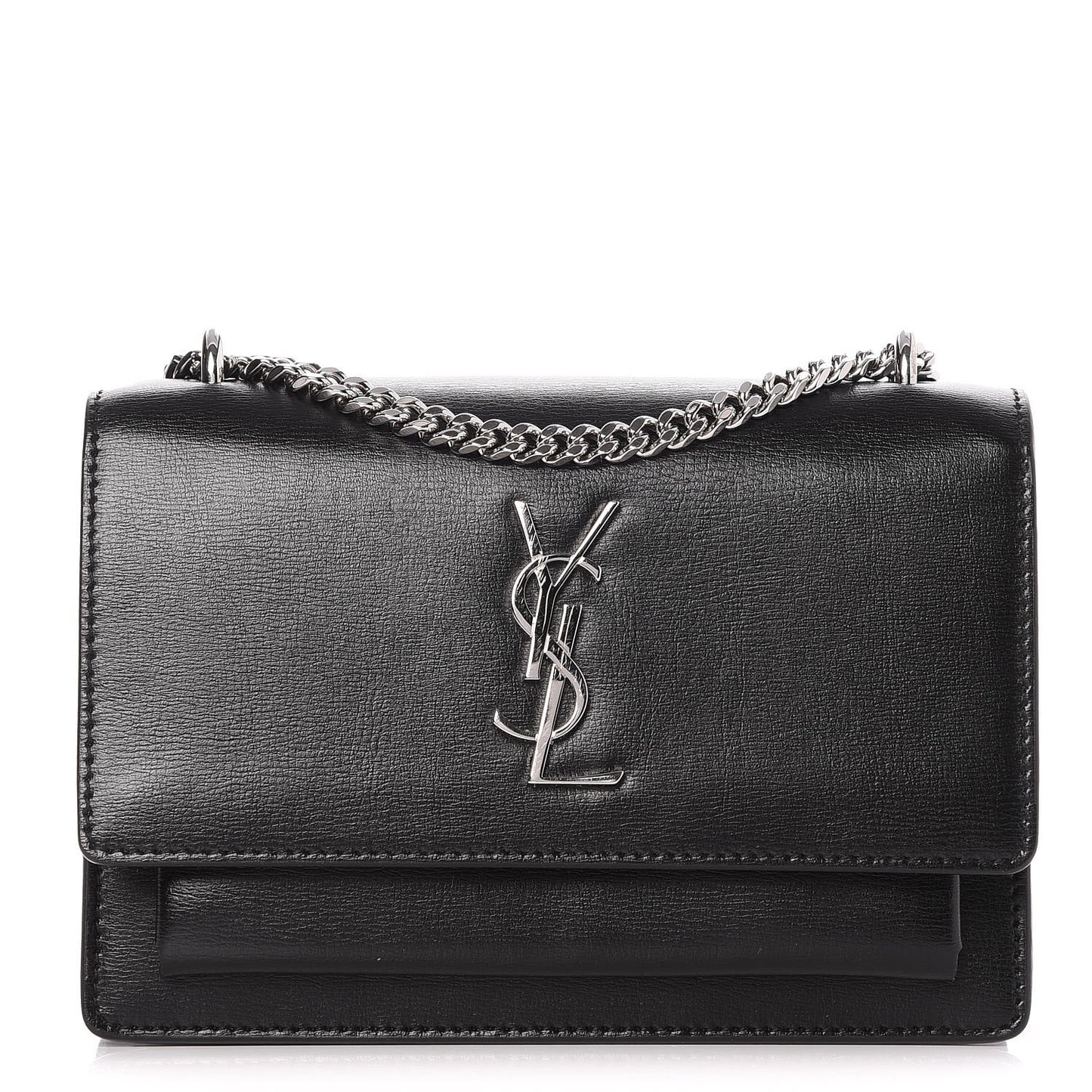 Calfskin Monogram Sunset Chain Wallet Black