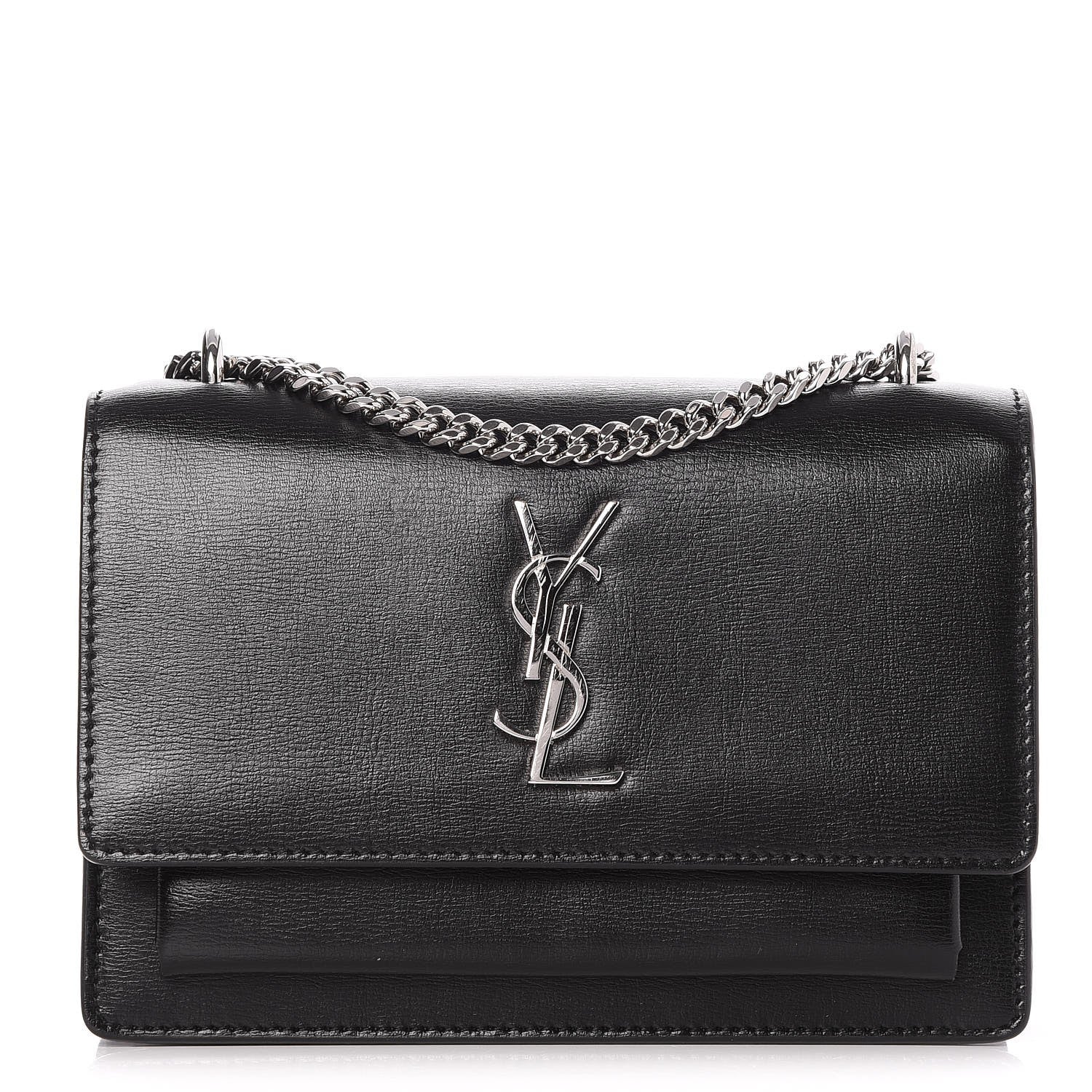 Saint Laurent Calfskin Monogram Sunset Chain Wallet Black 1 of 6