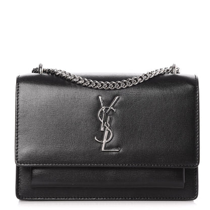 Saint Laurent Calfskin Monogram Sunset Chain Wallet Black 1 of 6