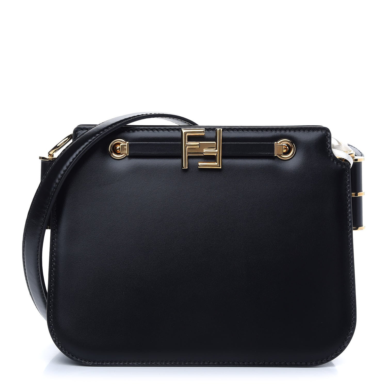 Fendi Vitello King Luxor Fendi Touch Shoulder Bag Black 1 of 10
