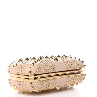 Alexander McQueen Calfskin Studded Britannia Skull Box Clutch Taupe 4 of 11