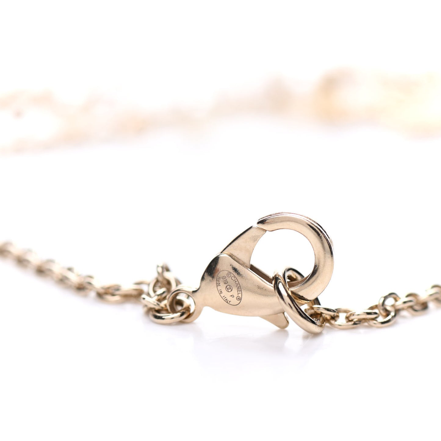 Crystal Pearl Pearls Coronation CC Long Necklace Gold