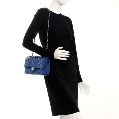 Chanel Caviar Quilted Medium Double Flap Dark Blue 2 of 11