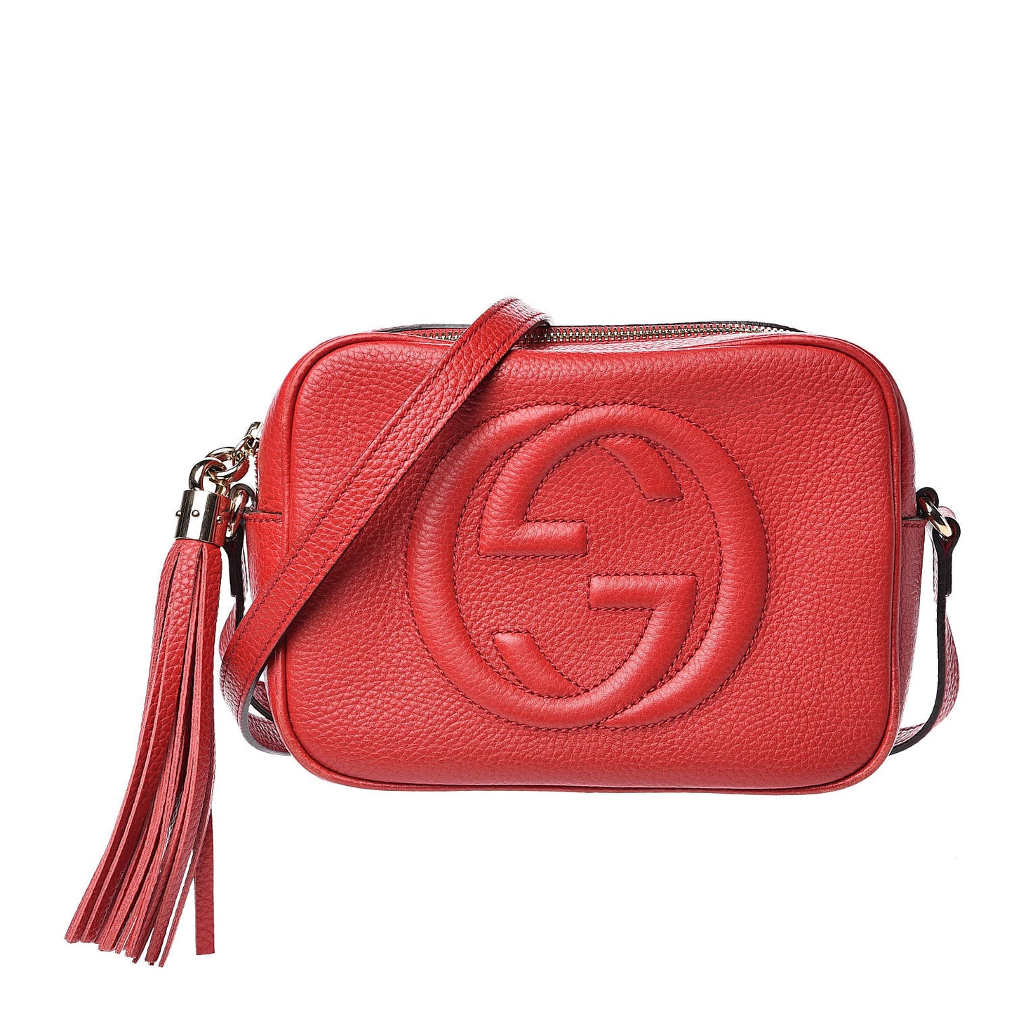 Pebbled Calfskin Small Soho Disco Bag Tabasco Red