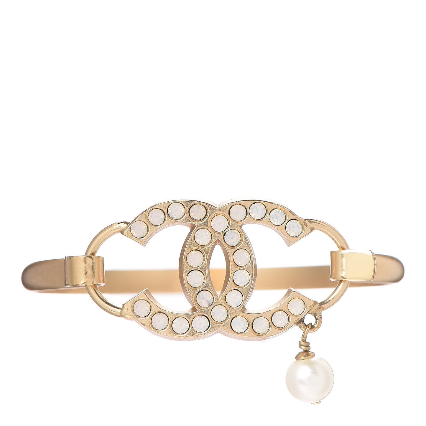 Pearl Crystal CC Bangle Gold