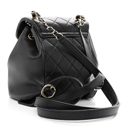Chanel Lambskin Quilted Small Duma Drawstring Backpack Black 3 of 10