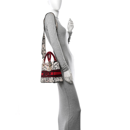 Christian Dior Canvas Medium DiorAmour Graffiti Lady D-Lite Latte 2 of 10