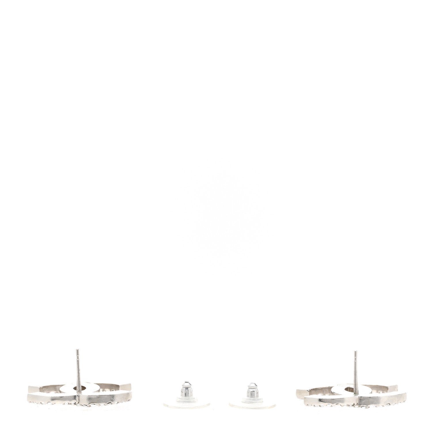 Chanel Crystal Palais Garnier CC Earrings Silver 3 of 5