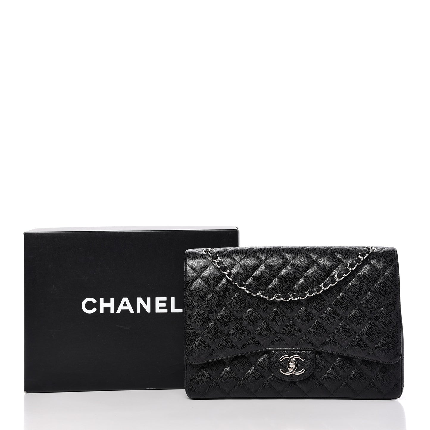 Caviar Quilted Maxi Double Flap Black