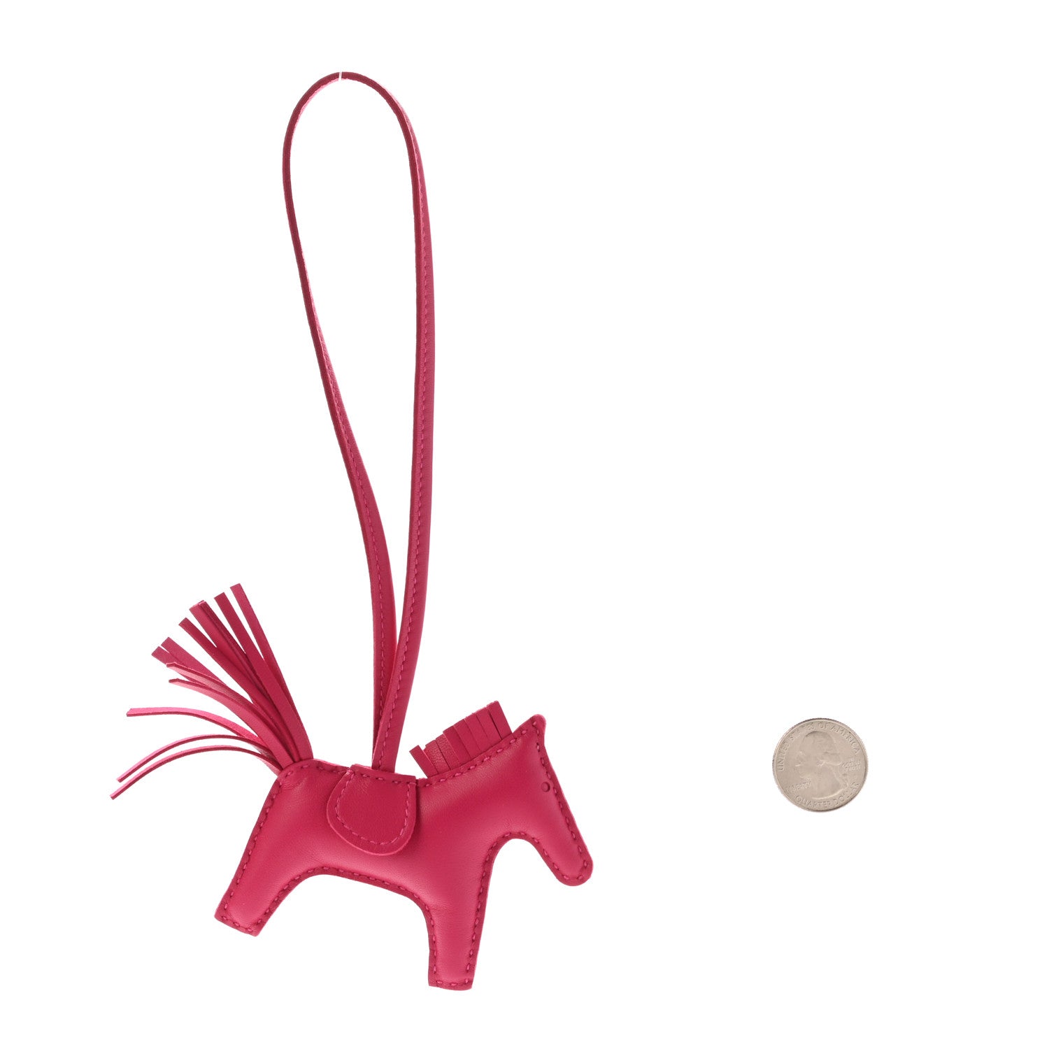 Hermes Milo Lambskin Grigri Rodeo Horse Bag Charm PM Rose Mexico 2 of 4