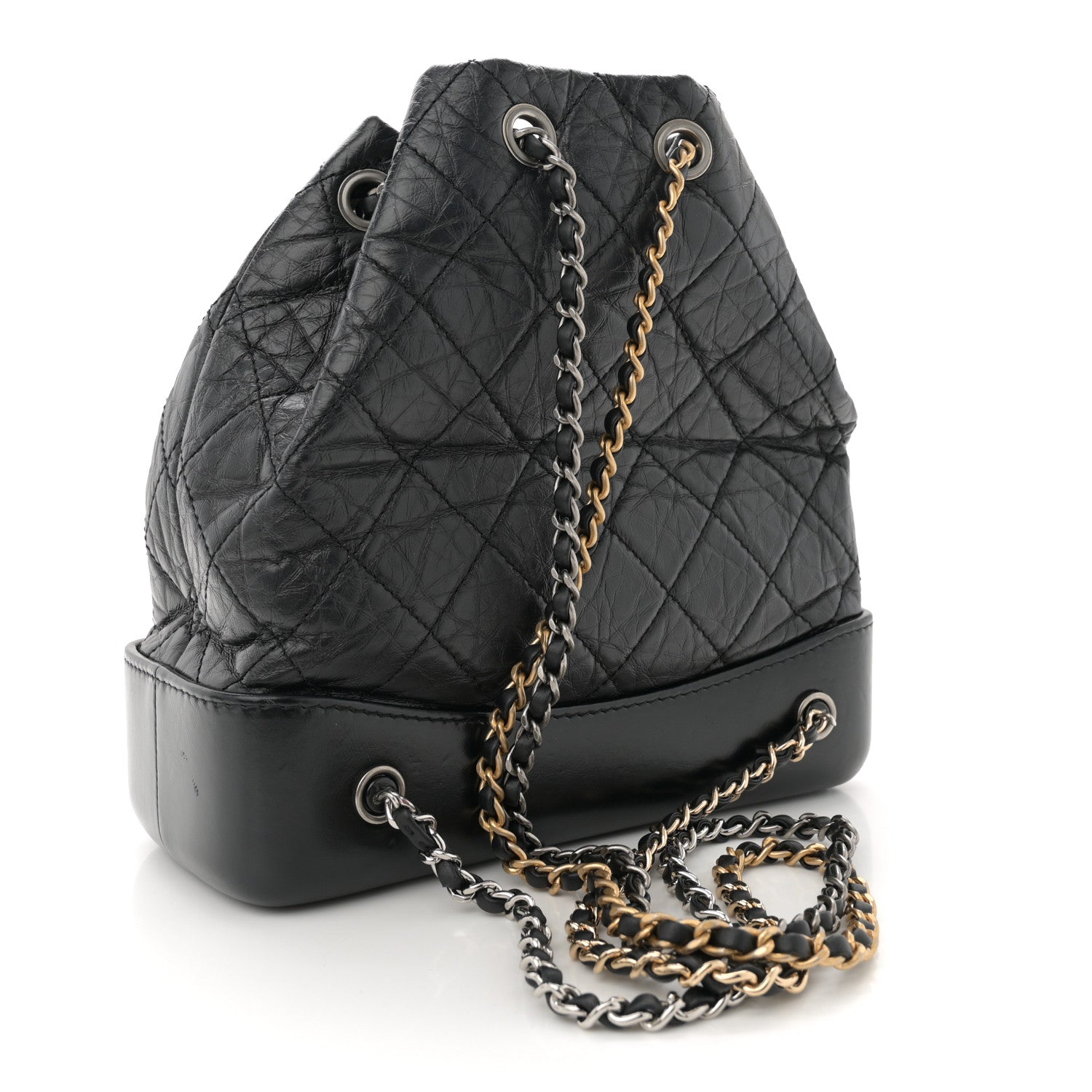 Chanel Aged Calfskin Quilted Small Gabrielle Backpack Black 2 of 10