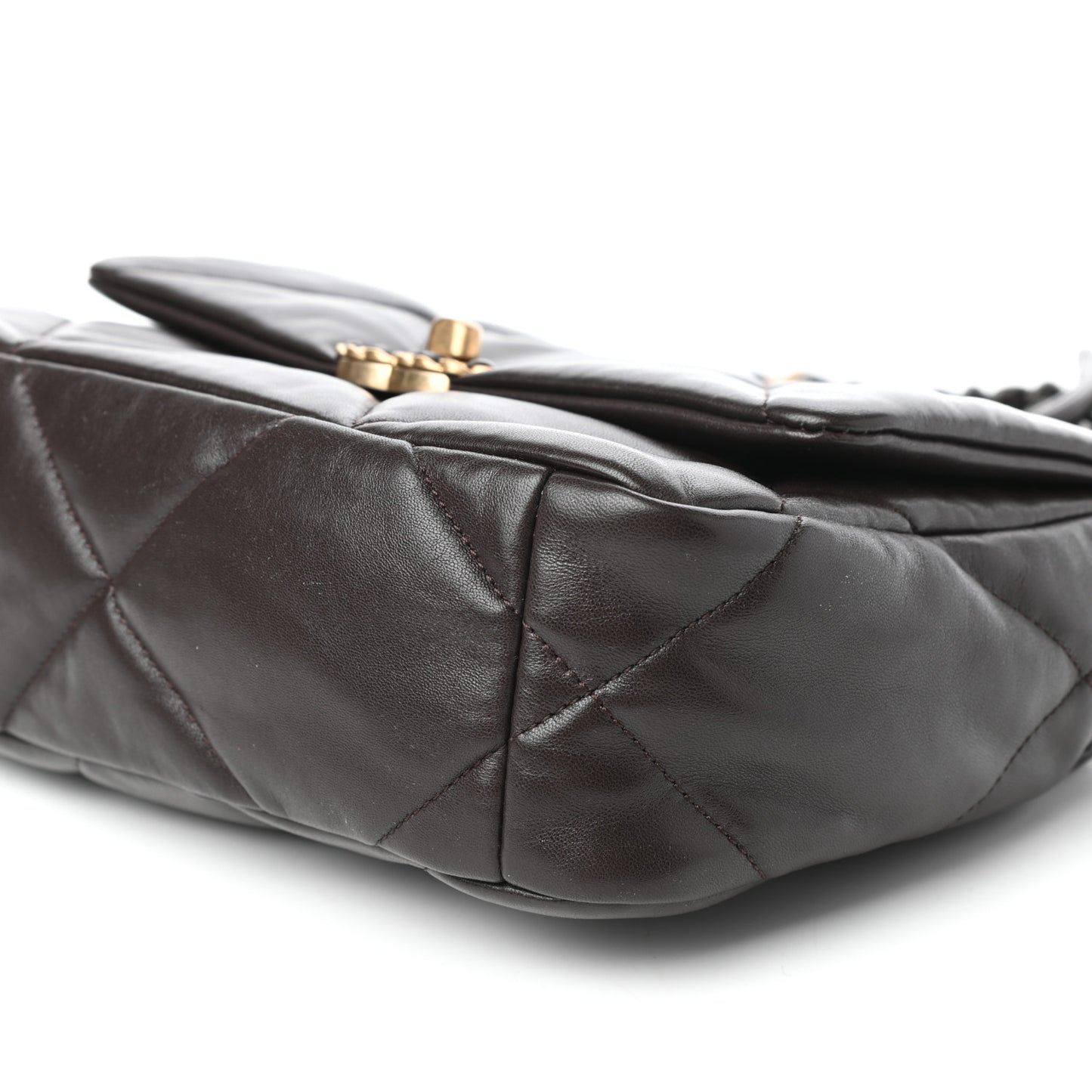 Lambskin Quilted Medium Chanel 19 Flap Dark Brown