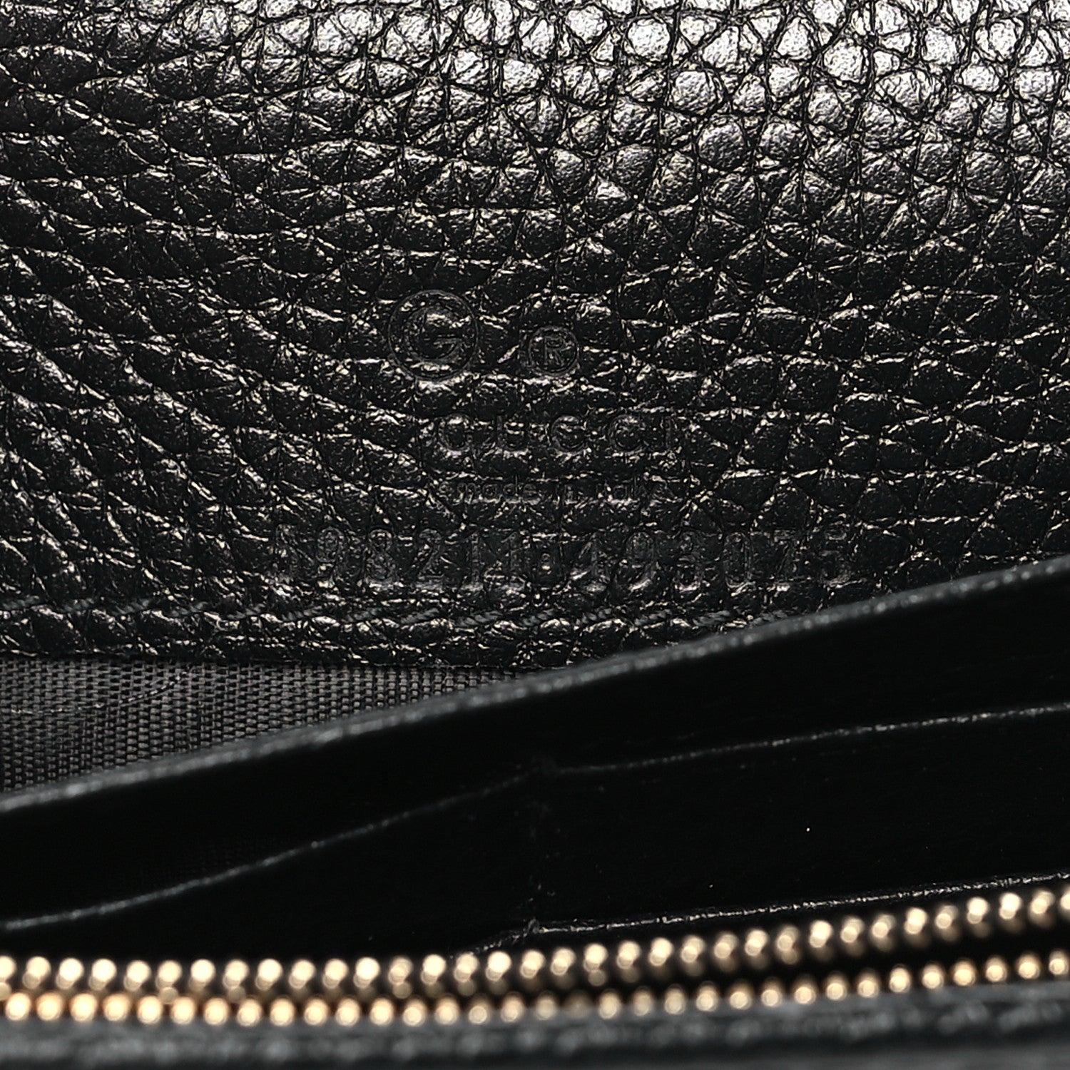 Gucci Pebbled Calfskin Soho Wallet On Chain Black 6 of 9