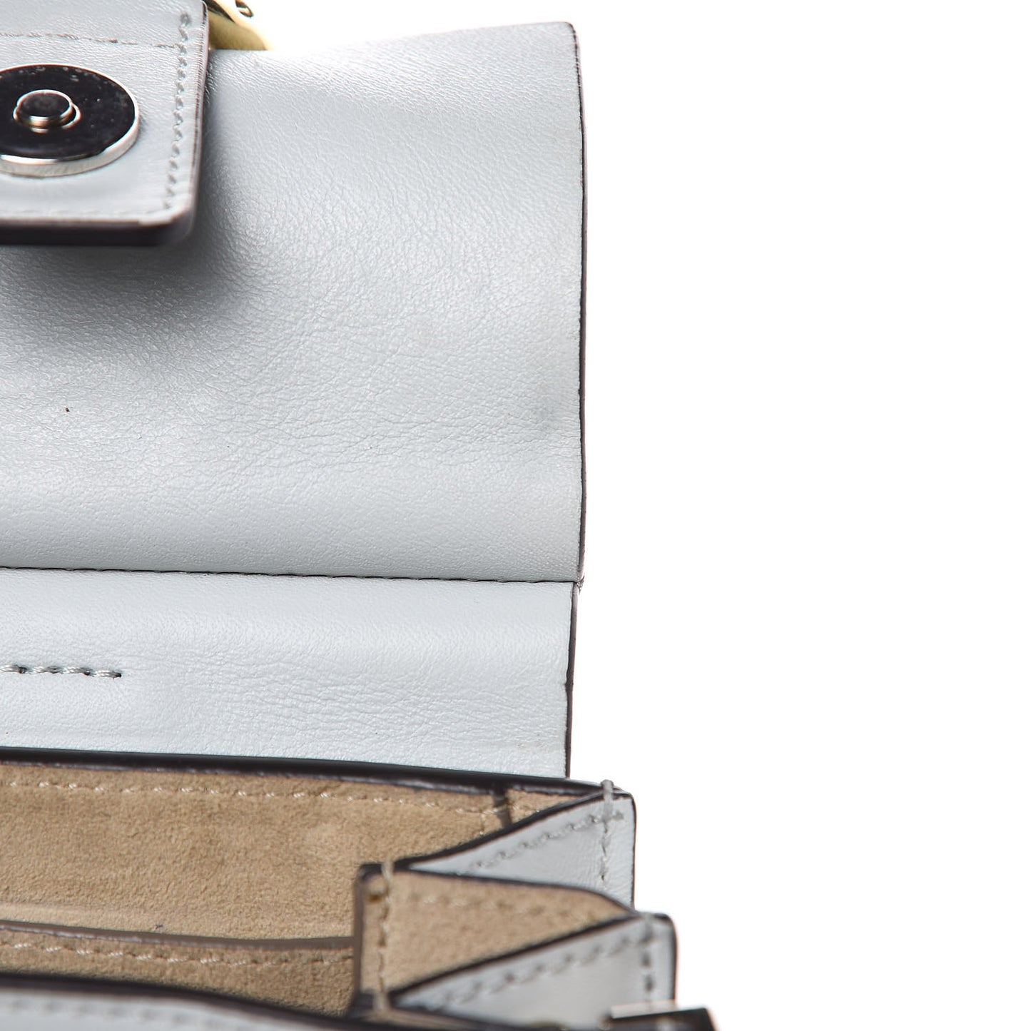 Suede Calfskin Mini Faye Bracelet Bag Airy Grey