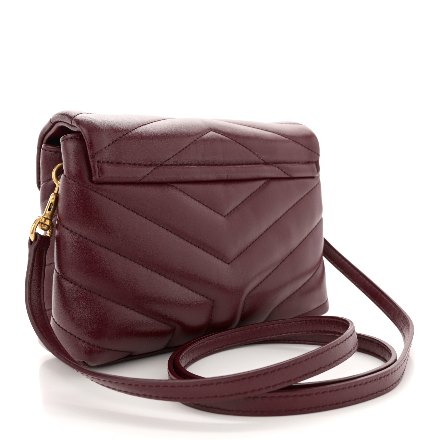 Saint Laurent Calfskin Y Quilted Monogram Toy Loulou Monogram Crossbody Bag Rouge Legion 3 of 12