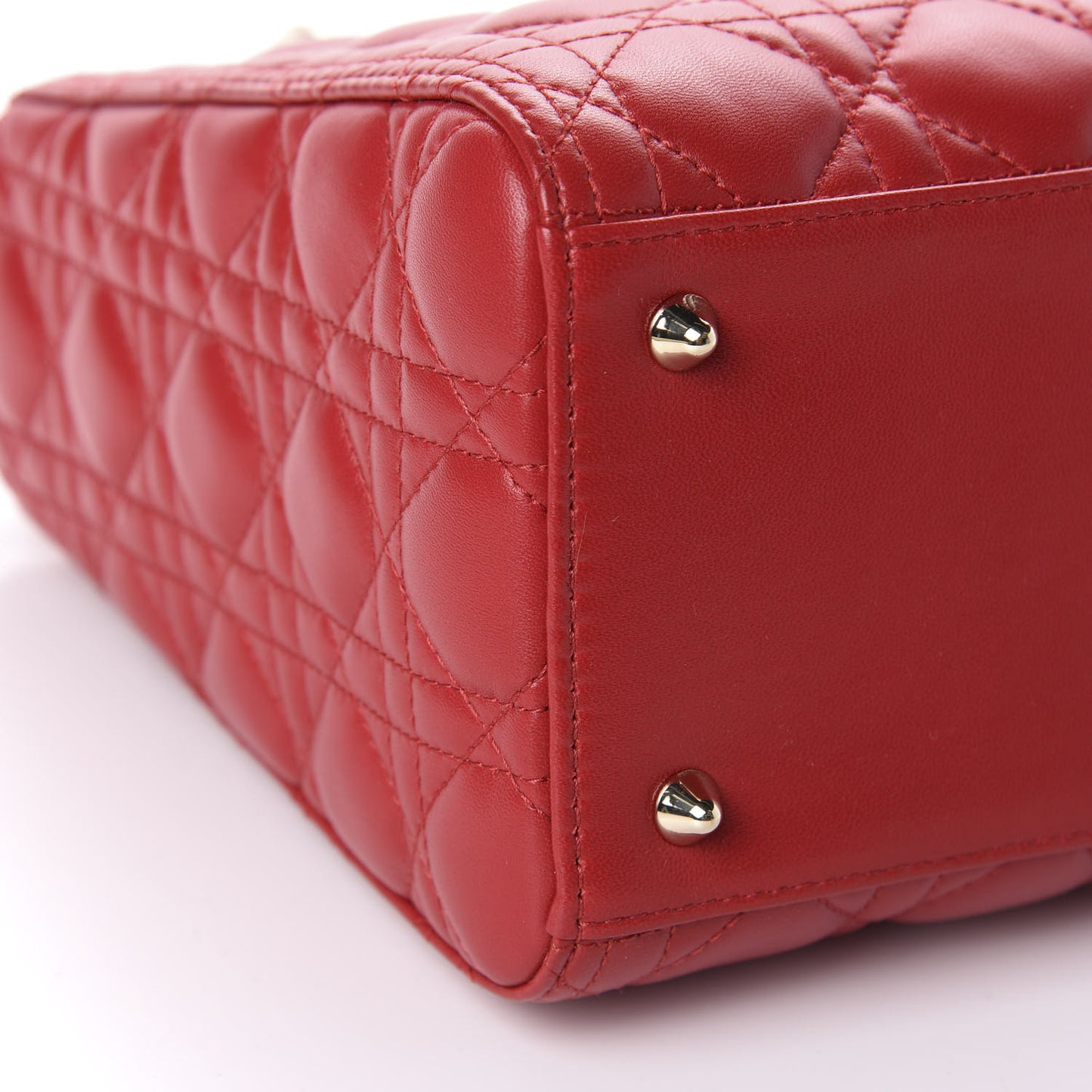 Lambskin Cannage Medium Lady Dior Red