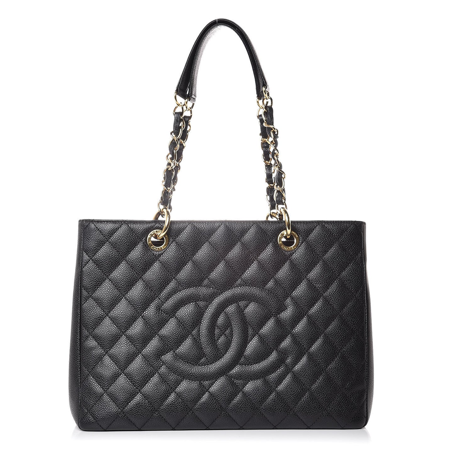 Caviar Quilted Grand Shopping Tote GST Black